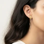 گوشواره سرسره‌ای طرح حلقه قلب - Image 2