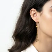 گوشواره آویز سه گل - Image 2