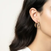 گوشواره دو حلقه درهم - Image 2