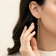گوشواره آویز دایره و زنجیر - Image 2