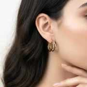 گوشواره کلیپسی دو حلقه - Image 2