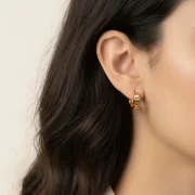 گوشواره کلیپسی حلقه‌ای طرح قلب - Image 2