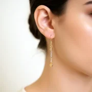 گوشواره آویز گوی و زنجیر - Image 2