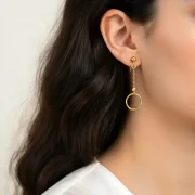 گوشواره آویز زنجیر و حلقه - Image 2