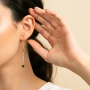 گوشواره آویز ستاره و مهره و زنجیر - Image 3