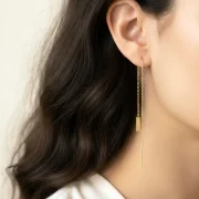 گوشواره بخیه طرح مستطیل - Image 2