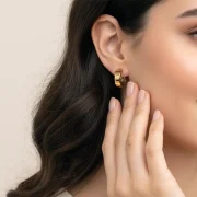 گوشواره کلیپسی دایره سیمپل تخت - Image 2