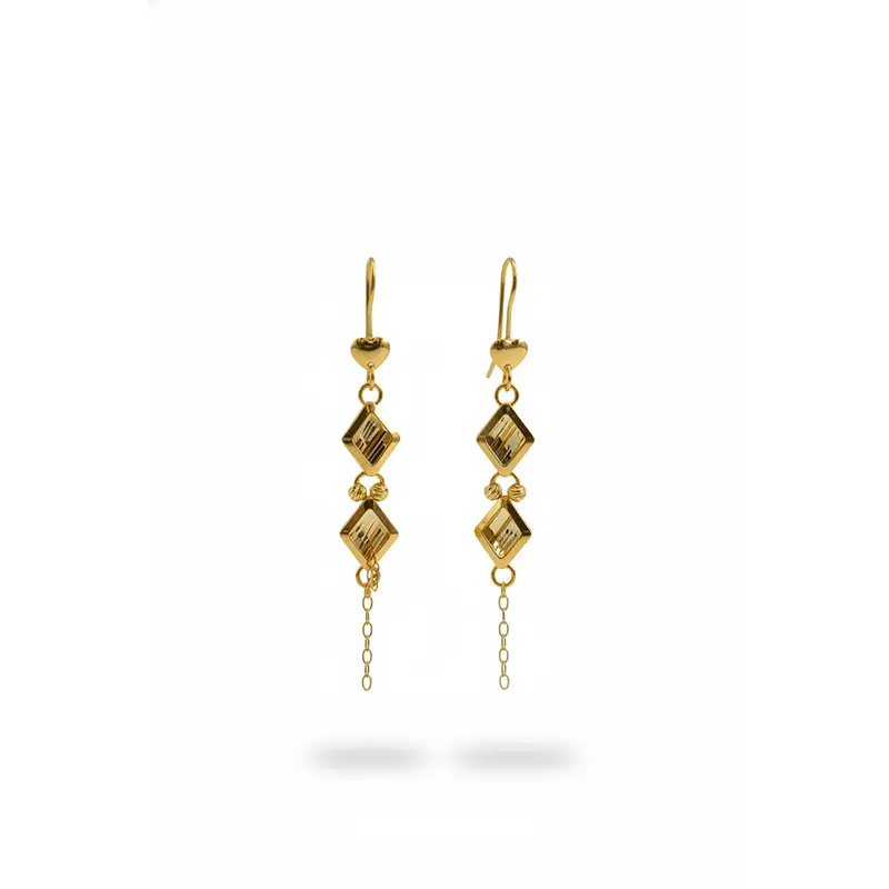 87 گوشواره آویز لوزی تراش - Image 1