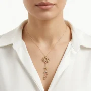 گردنبند گل گوی تراش اویز دار - Image 2
